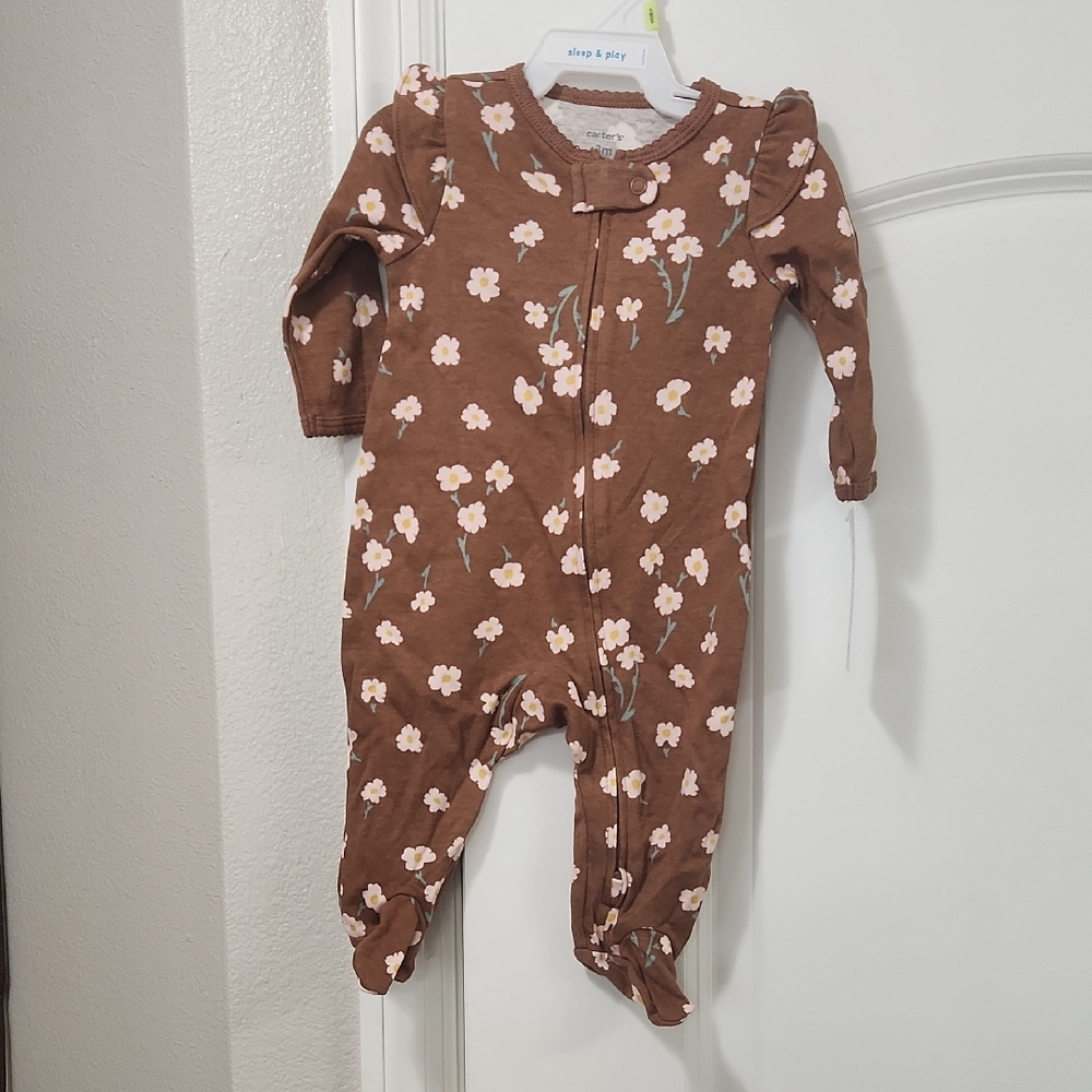 Carter's Brown Floral Footie One Piece